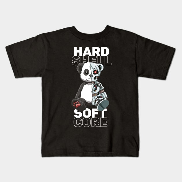 Cute Panda Bear Scary Robot Cybernetic Animal Lover Kids T-Shirt by melostore